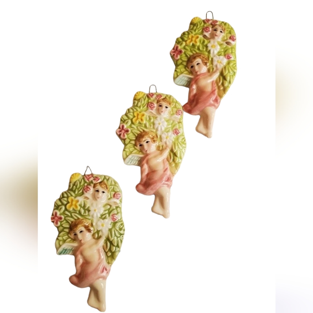 Vintage ACOF Christmas Cherub Ornament